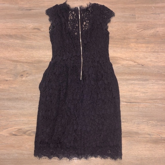 babaton Dark Purple Lace Fringe V Neck Mini Cocktail Dress Sz 2 - Picture 6 of 13